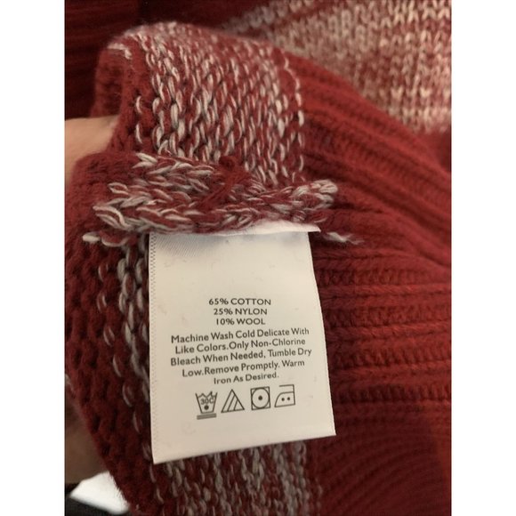 Eddie Bauer women’s xl nwot striped red wool blend Turtleneck Sweater Pullover - Picture 7 of 7